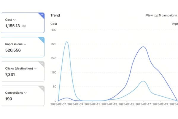 Campaign metrics dashboard